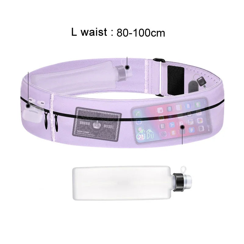 Running Belt Waist Bag with Water Bottle Women Sports Fanny Pack Men Phone Pouch Jogging Gym Bags Hydration Run Accessories