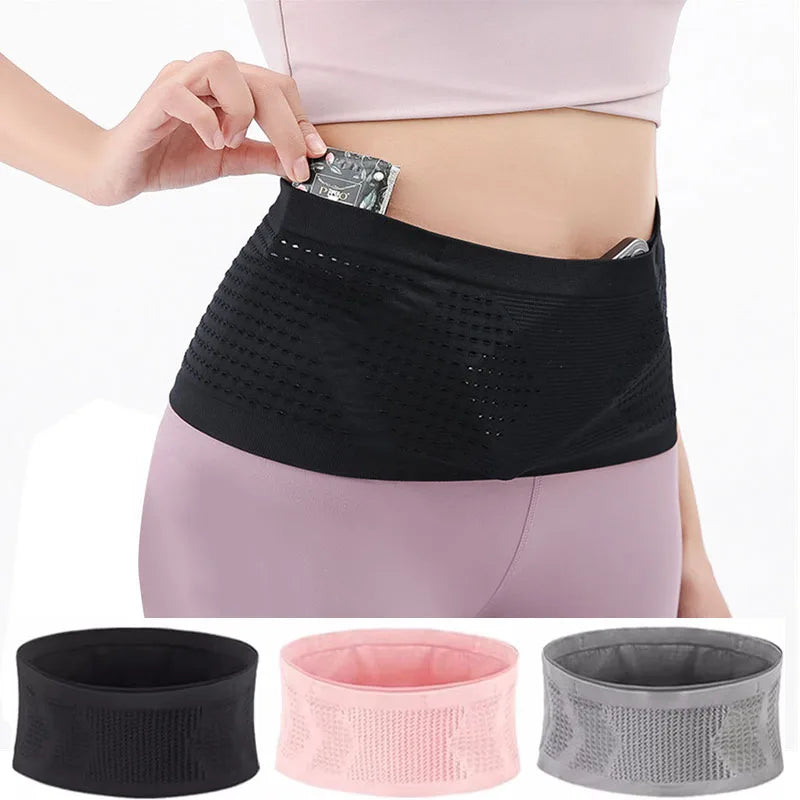Seamless Invisible Running Waist Belt Bag Gym Bags Lightweight Invisible Mobile Phone Bags Portable Elastic Run Cycling Bag
